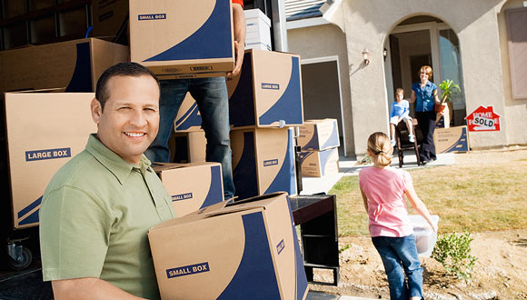 A happy family moving into their new home after a home inspection in Granbury, Texas near Dallas Fort-Worth.